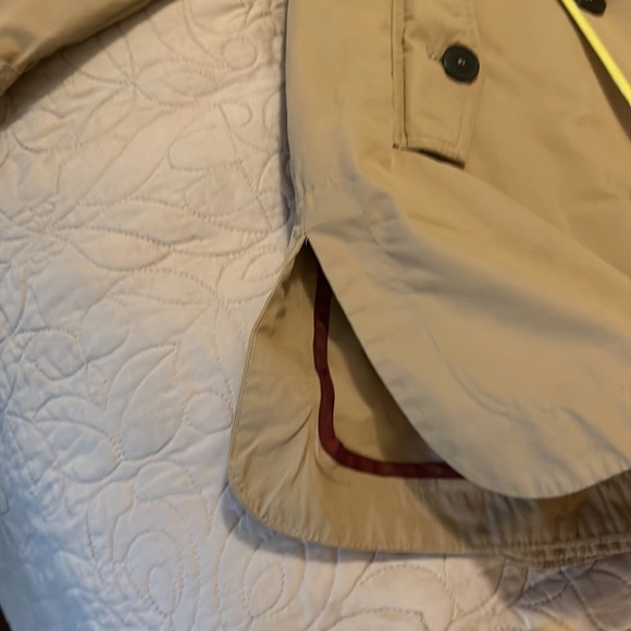 Zara Short Tan Double Breasted Trench Coat Jacket 20” Pit to Pit - Picture 8 of 10